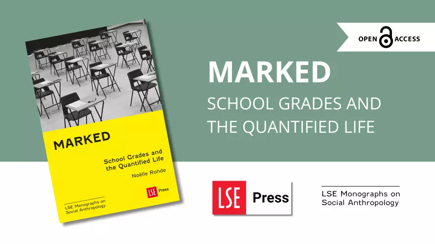 Cover of marked showing a room set up for exams