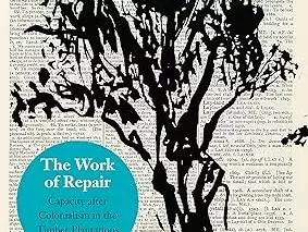 Cover of book showing outline of tree overlaying text