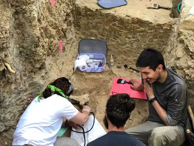 Dr Thomas A. Püschel excavating