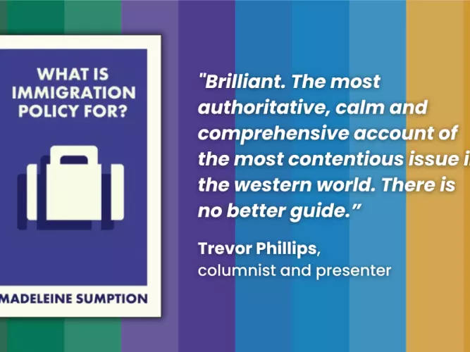 book cover featuring a graphic of a suitcase. Includes quote: "Brilliant. The most authoritative, calm and comprehensive account of the most contentious issue in the western world. There is no better guide than Sumption through the arguments to the realit