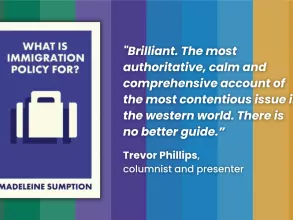 book cover featuring a graphic of a suitcase. Includes quote: "Brilliant. The most authoritative, calm and comprehensive account of the most contentious issue in the western world. There is no better guide than Sumption through the arguments to the realit