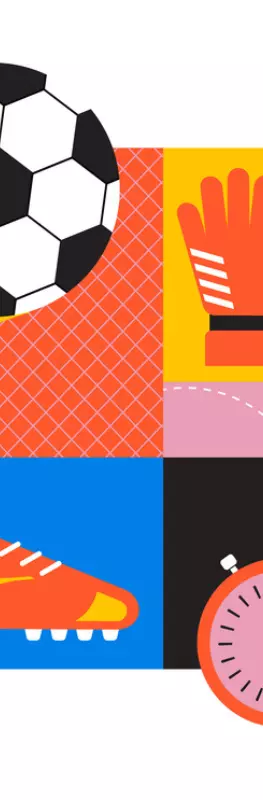 Colourful football graphic