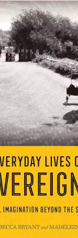 book cover showing man walking down a road with shopping trolley - checkpoint behind him